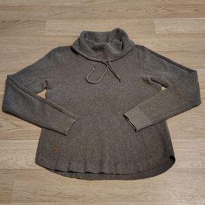 Ralph Lauren Grey Pullover Cowl Neck Waffle Knit Sweater Women's Size Large